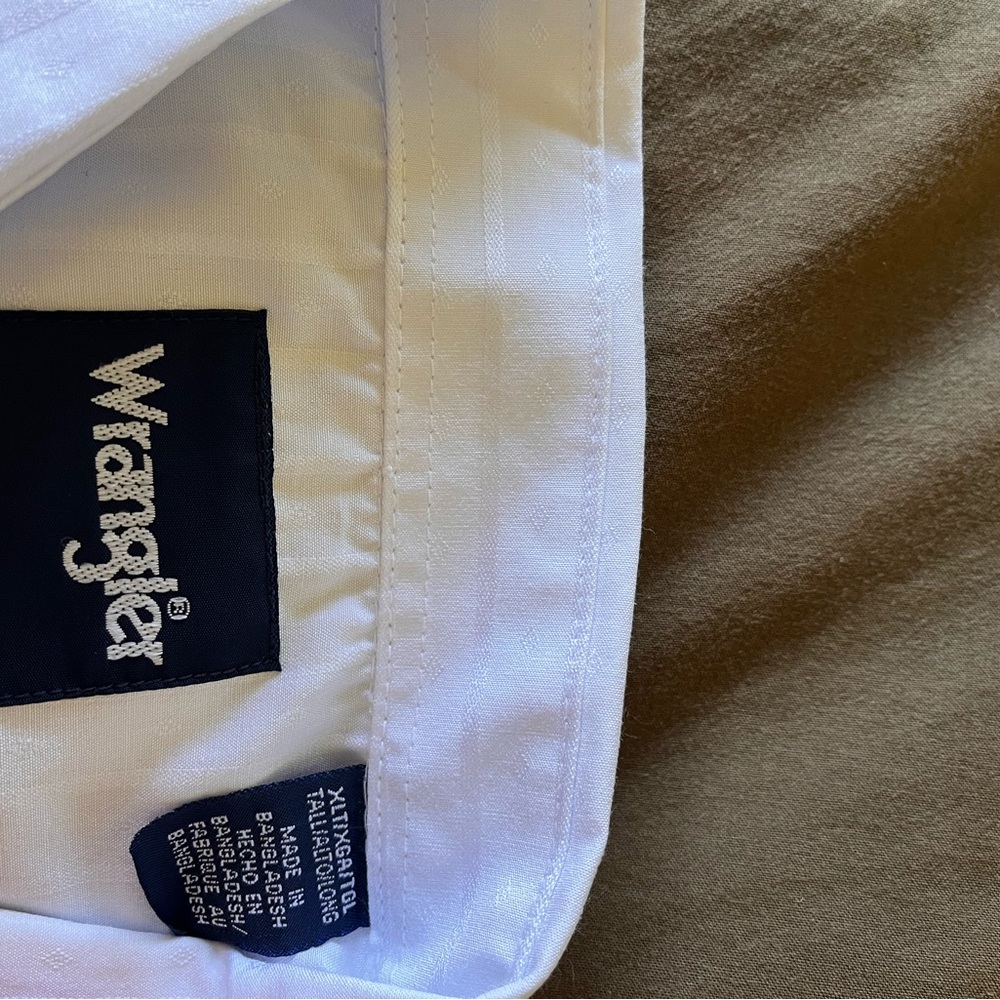 Men’s Wrangler white pearl snap western shirt - Picture 3 of 4